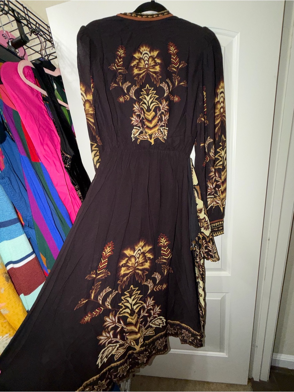 Floral Print Puff Sleeve Maxi Dress - Majestic Garden Black editor list/blog fav - Picture 3 of 12